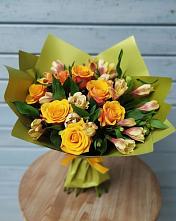 Букет цветов из:  Альстромерии и Розы в Нижнем Ломове