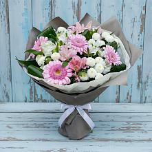 Букет цветов из:  Герберы, Альстромерии и Хризантемы в Нижнем Ломове