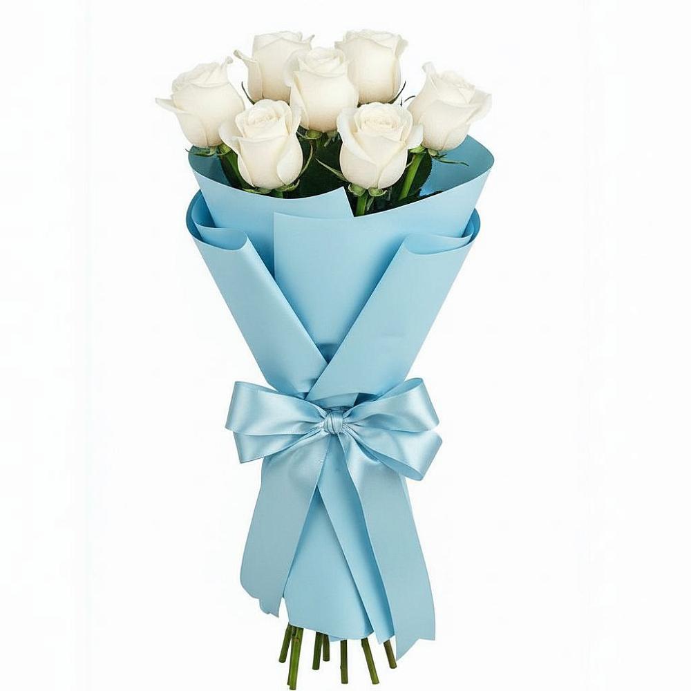 Букет 7 белых роз Проуд в Нижнем Ломове