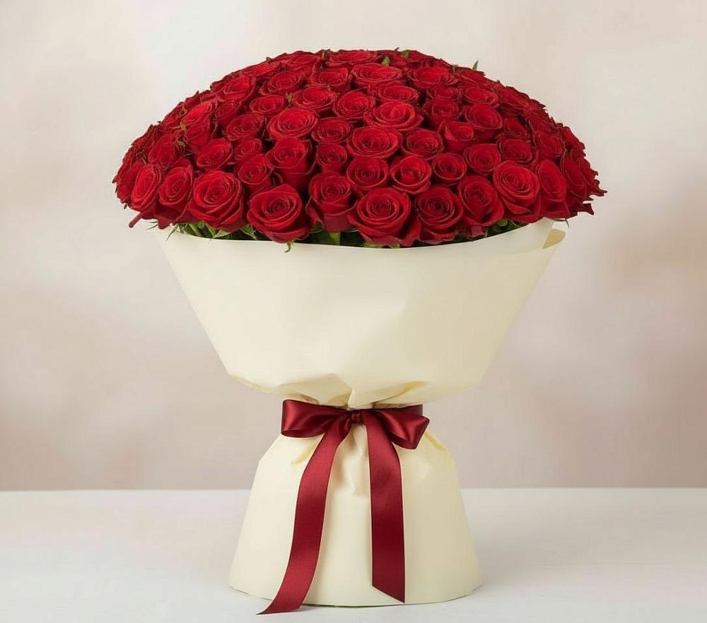 Букет 101 Красная роза Милано в Нижнем Ломове