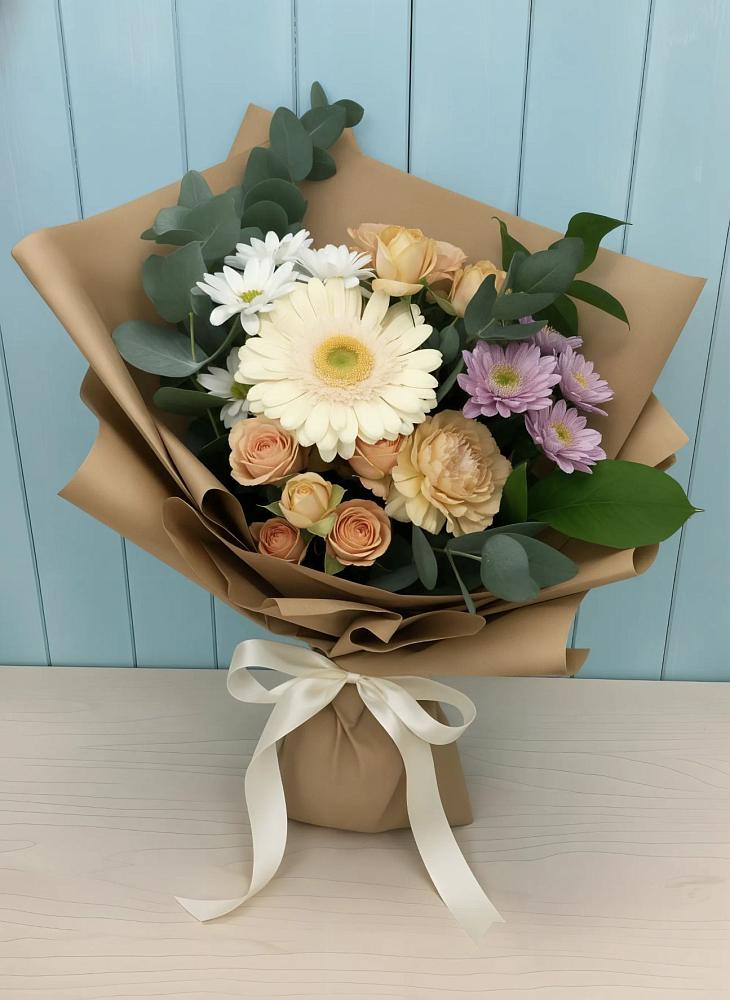 Букет цветов из: Герберы и Хризантемы в Нижнем Ломове
