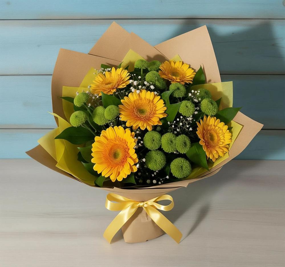Букет цветов из: Герберы и Хризантемы в Нижнем Ломове
