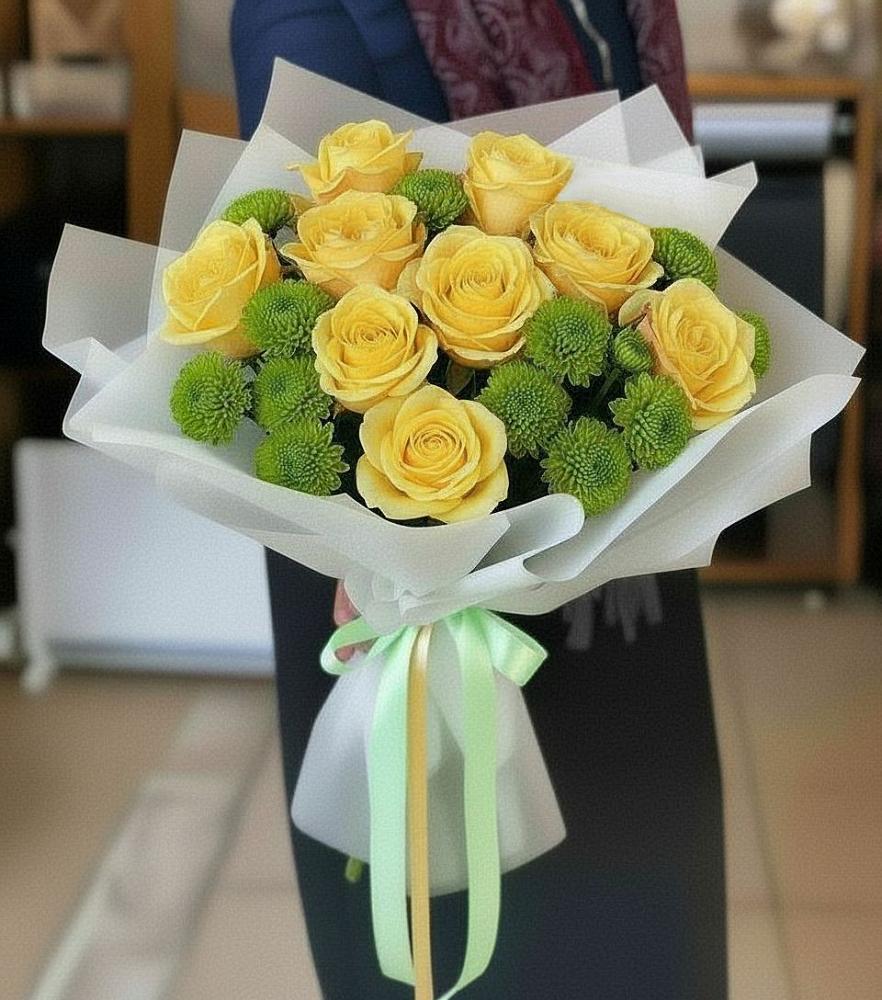 Букет цветов из: Хризантемы и Розы в Нижнем Ломове