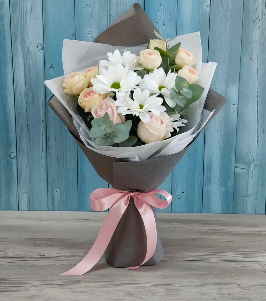 Букет цветов из: Хризантемы и Розы в Нижнем Ломове