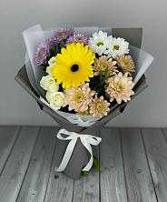 Букет цветов из:  Розы, Герберы и Хризантемы в Нижнем Ломове