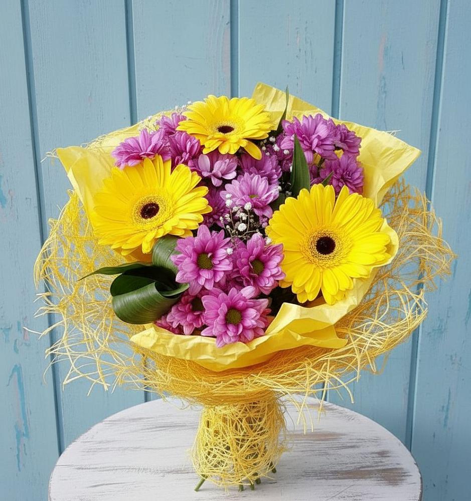 Букет цветов из: Хризантемы и Герберы в Нижнем Ломове