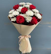 Букет цветов из:  Розы и Хризантемы в Нижнем Ломове