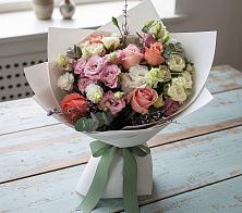 Букет цветов из:  Розы, Лизиантусы и Гвоздики в Нижнем Ломове