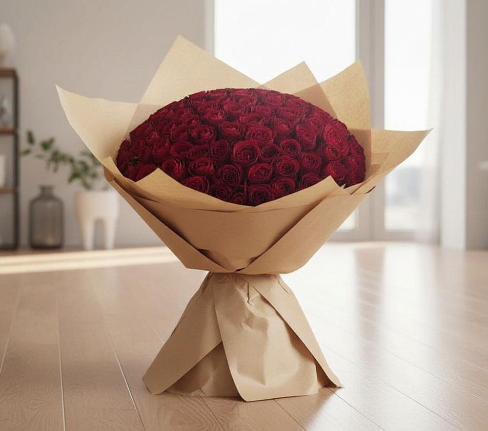 Букет 101 Красная роза в Нижнем Ломове