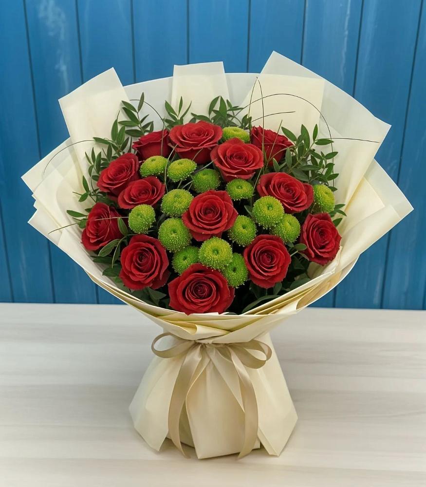 Букет цветов из: Розы и Хризантемы в Нижнем Ломове